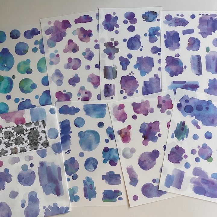 吉 轉印貼紙（7入）-冷色調 058