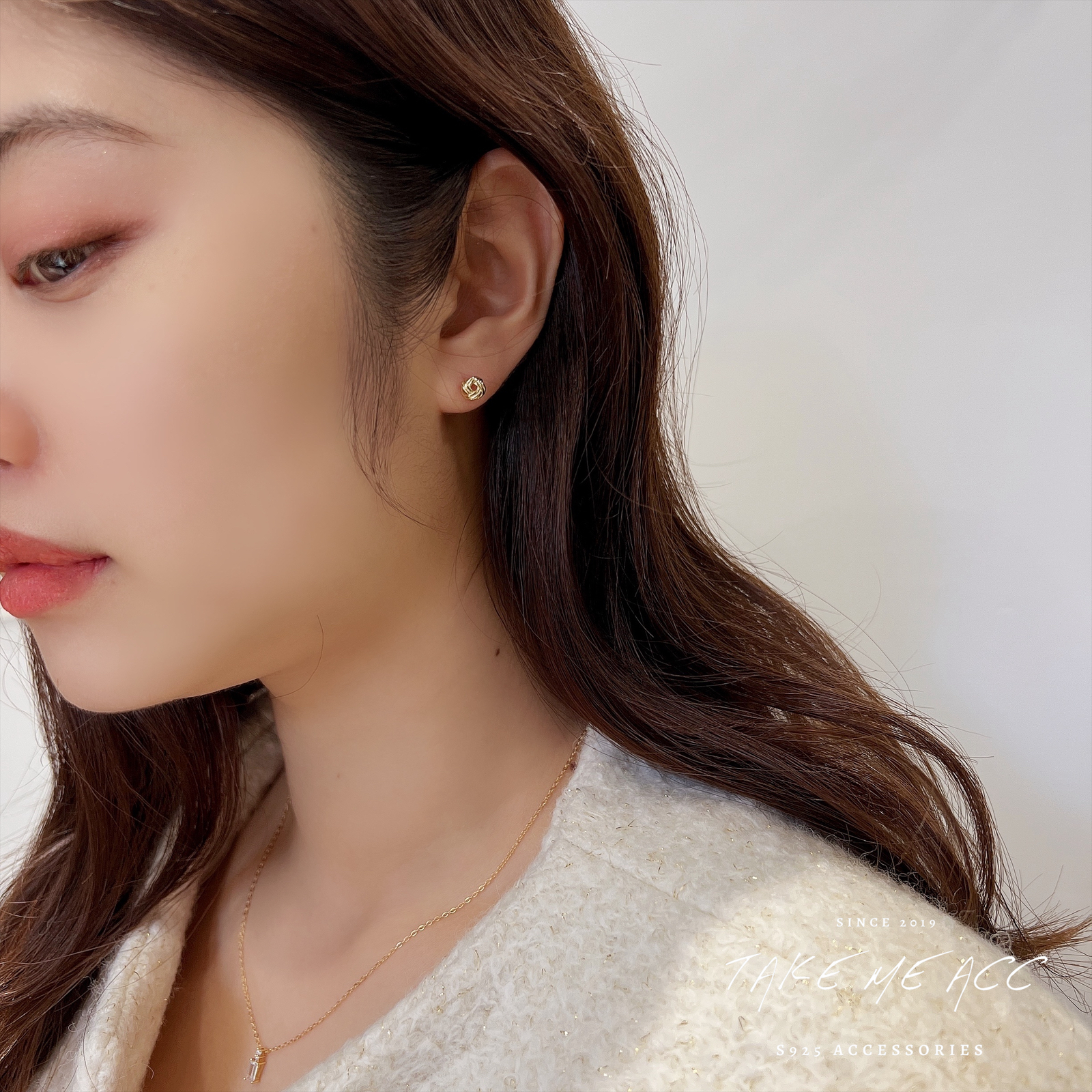 毛線圈｜全純銀耳環