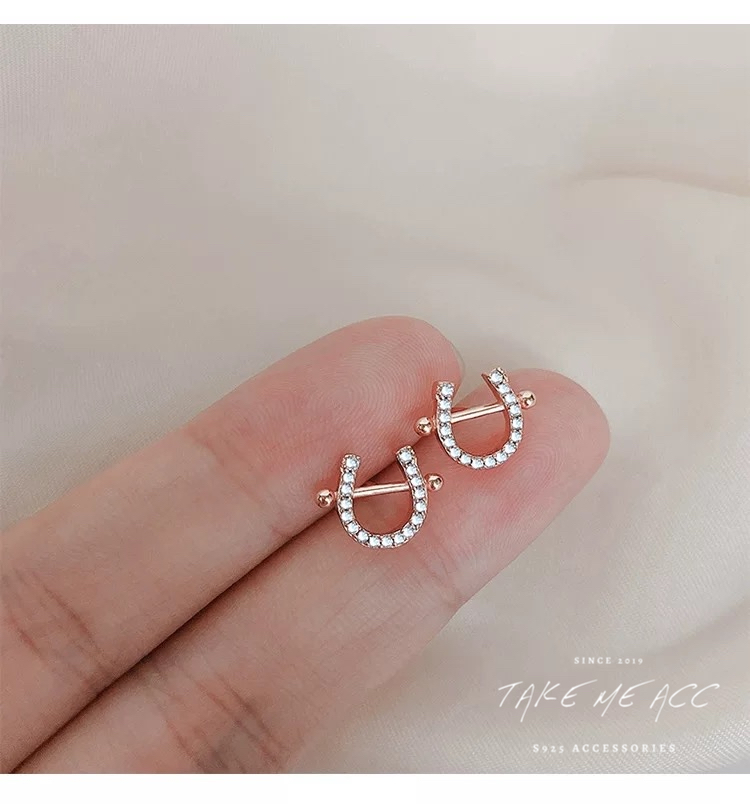 玫瑰馬蹄｜全純銀耳環