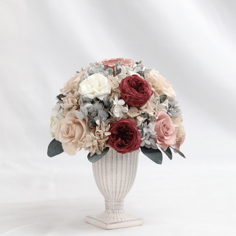 |歐式畢德邁爾圓形桌花-貴族的盛宴-喬遷送禮-永生花盆栽-大型|