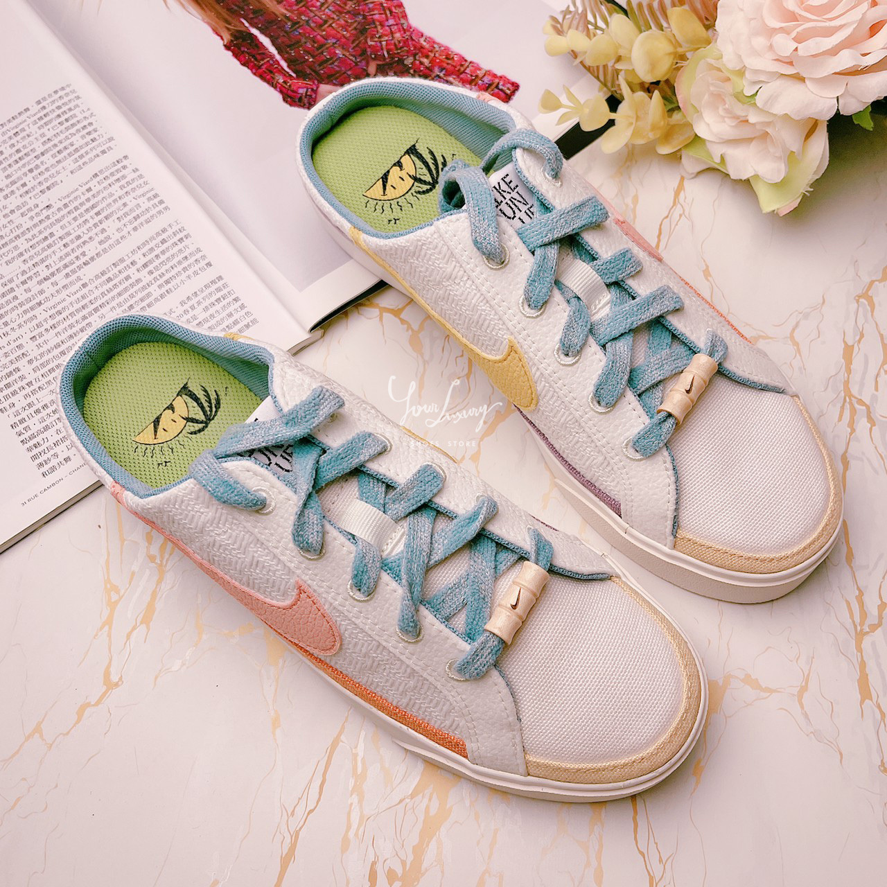 【Luxury】現貨特價 NIKE COURT LEGACY MULE 奶茶鴛鴦勾 竹子鞋扣 踩腳 穆勒鞋 DV1741-181
