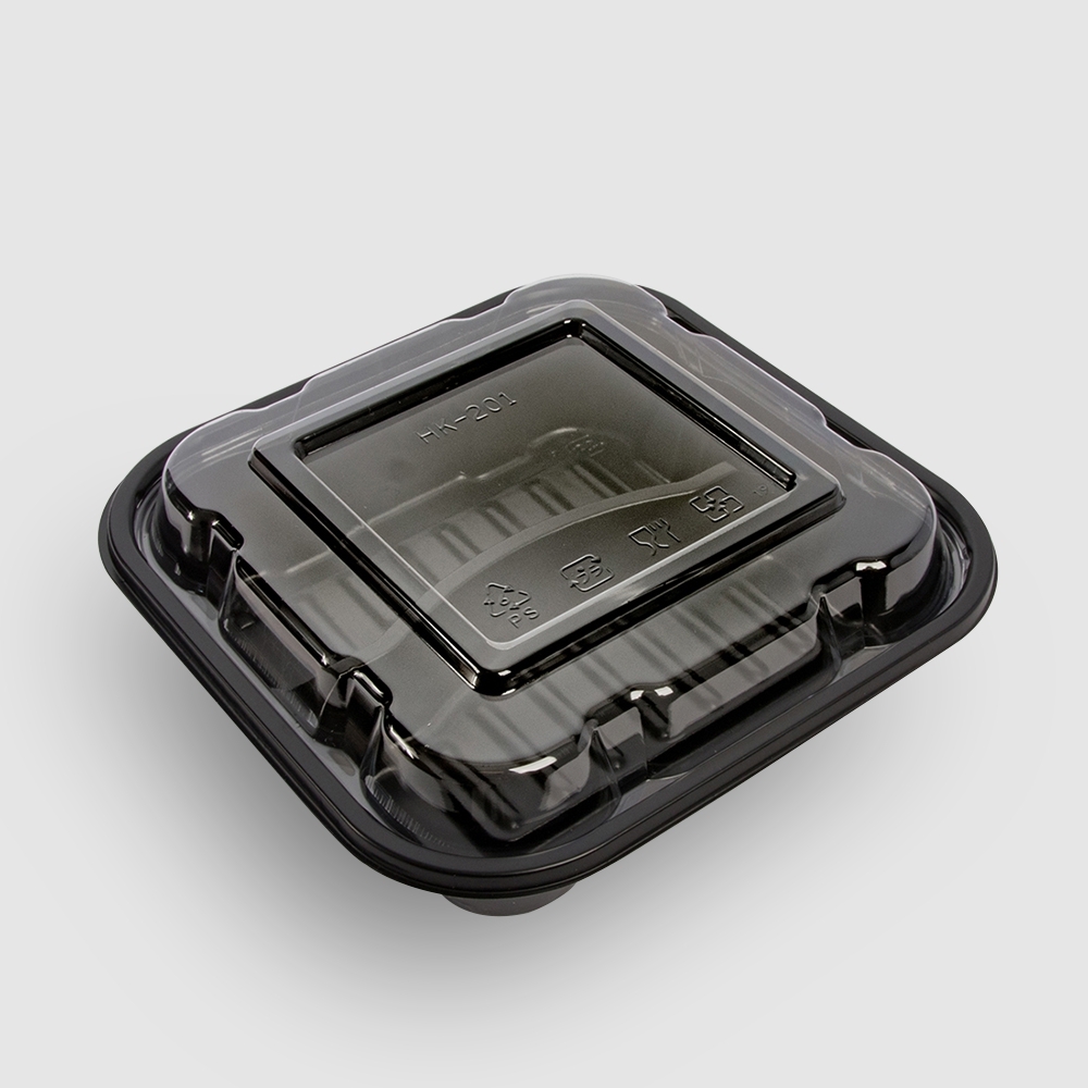 塑膠方型便當盒 二分格 1000ml 12號