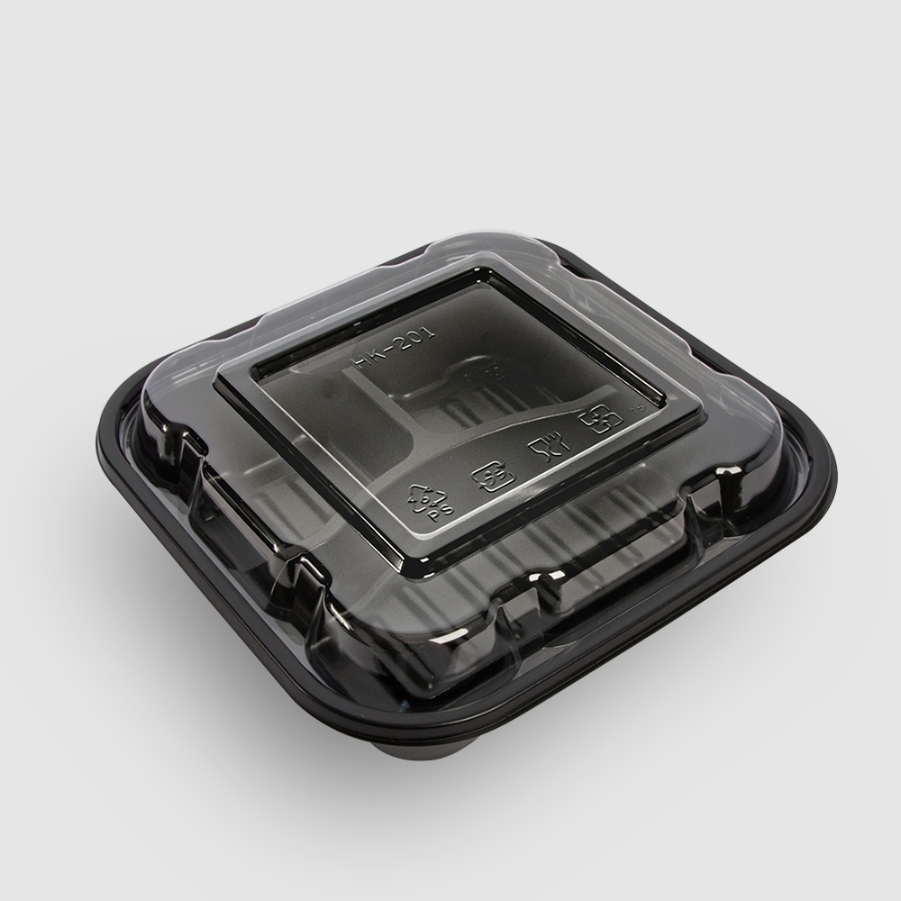 塑膠方型便當盒 三分格 900ml 13號