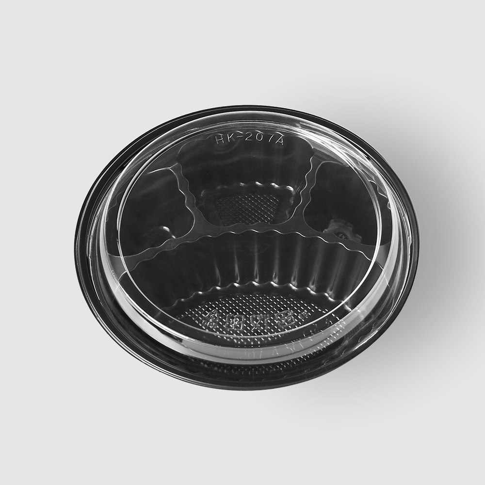 塑膠圓型便當盒 四分格 650ml 23號