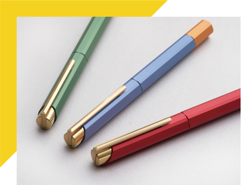 物外YSTUDIO風格核心系列雙六角鋼珠筆筆身外部以鋁合金打造，有著絕佳的材料強度與細緻的表面