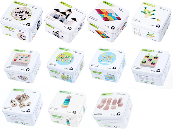 益智木制玩具鐡盒  078