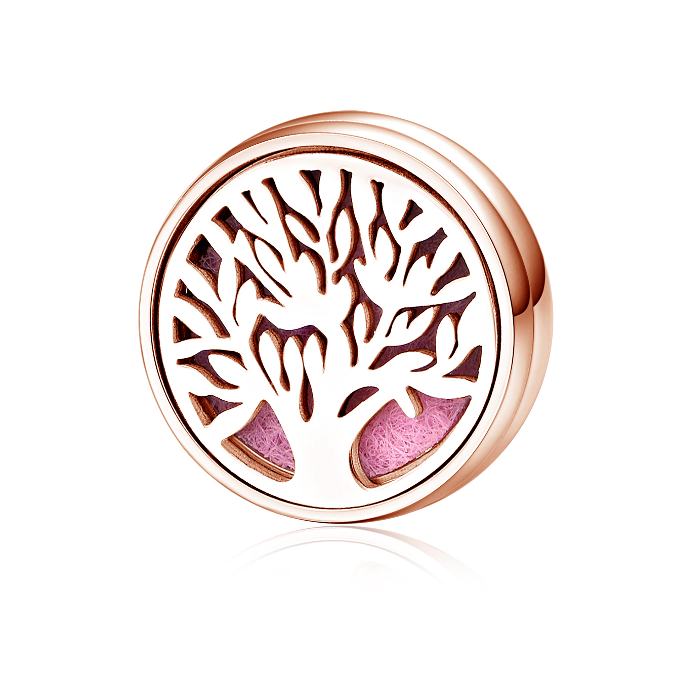 精油香薰扣 生命樹-12MM玫瑰金