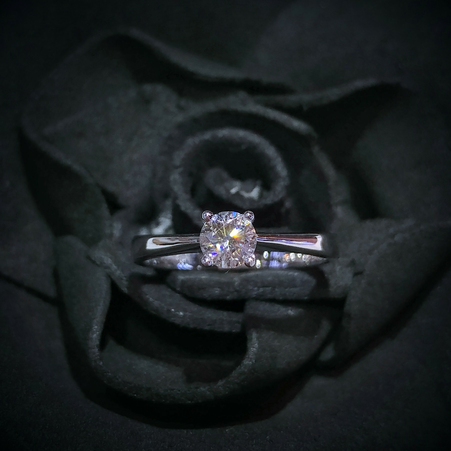 全新18K白金【單粒34份鑽石】戒指