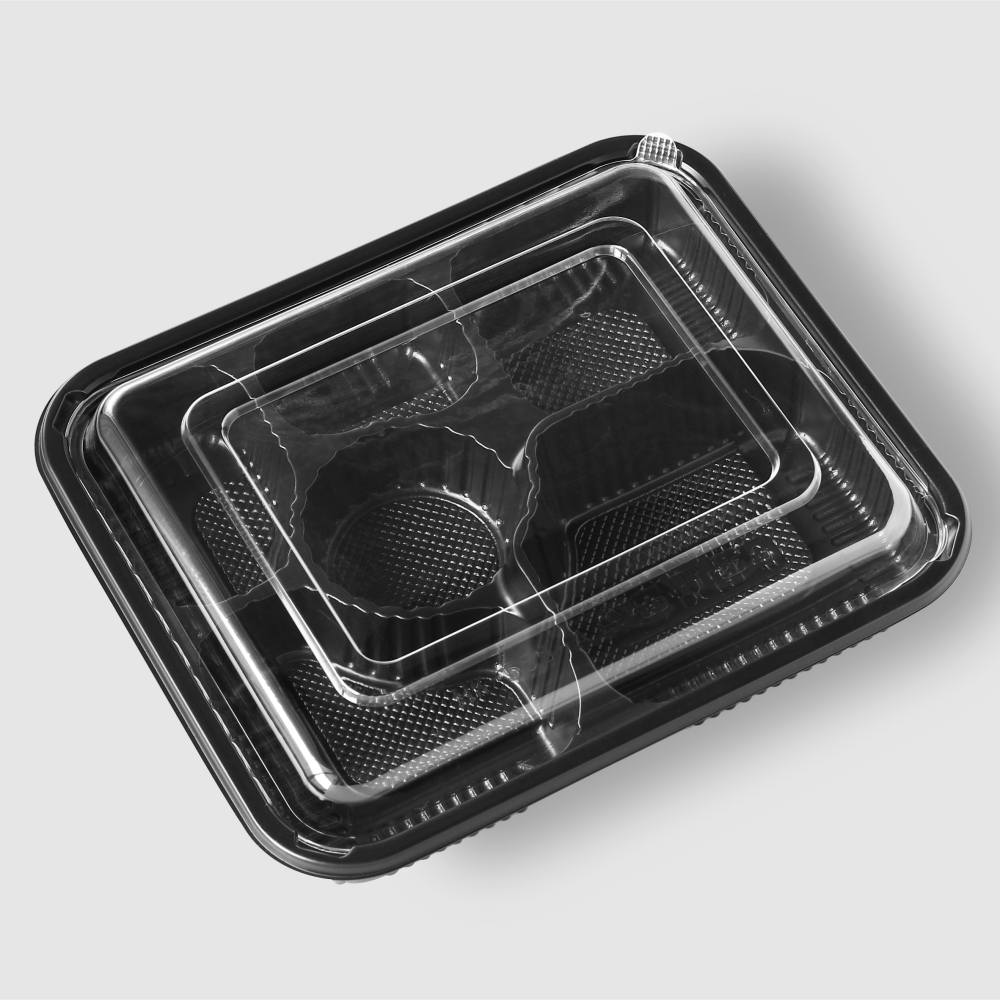 塑膠長方型便當盒 六分格 1200ml 25號