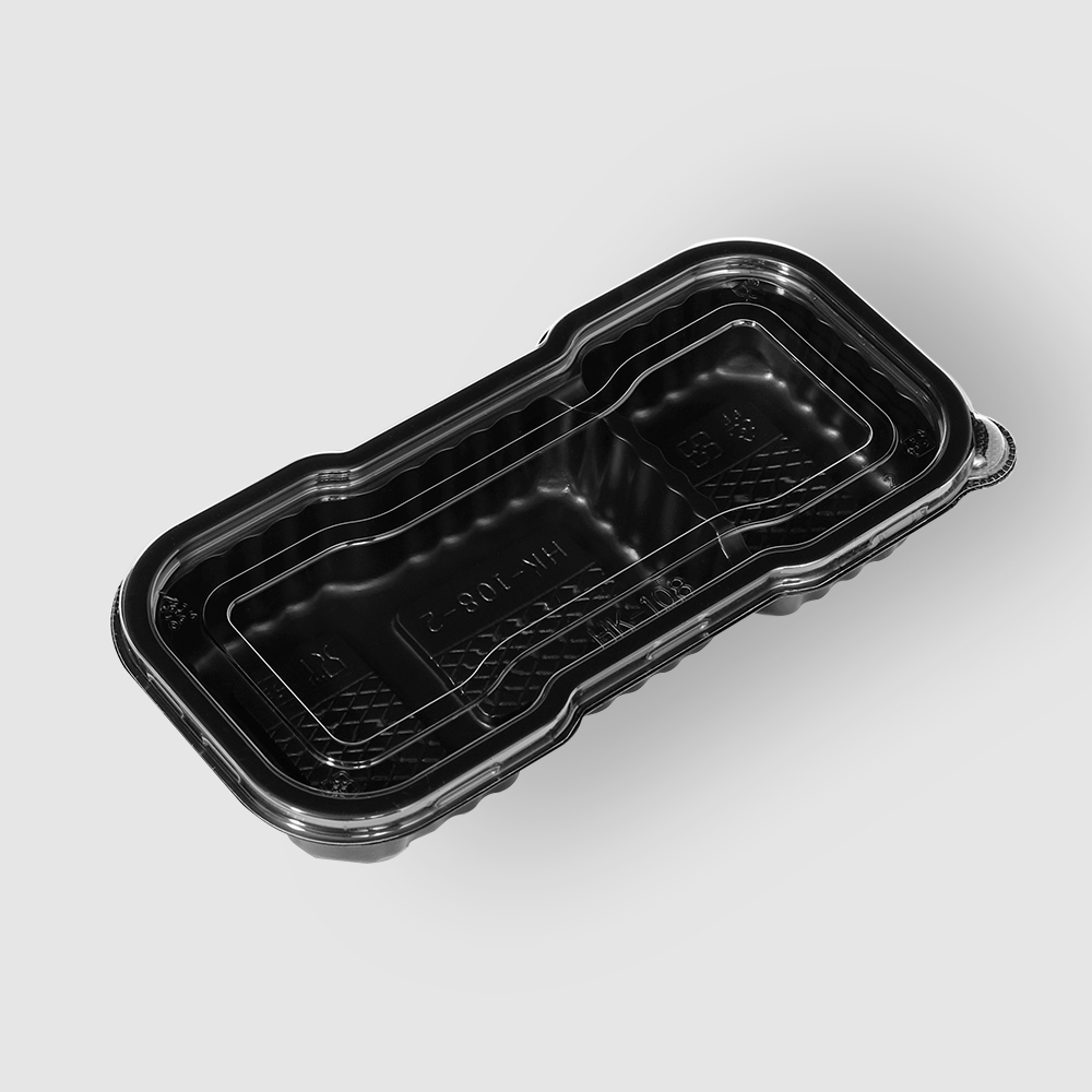 塑膠長方型便當盒 二分格 550ml 31號