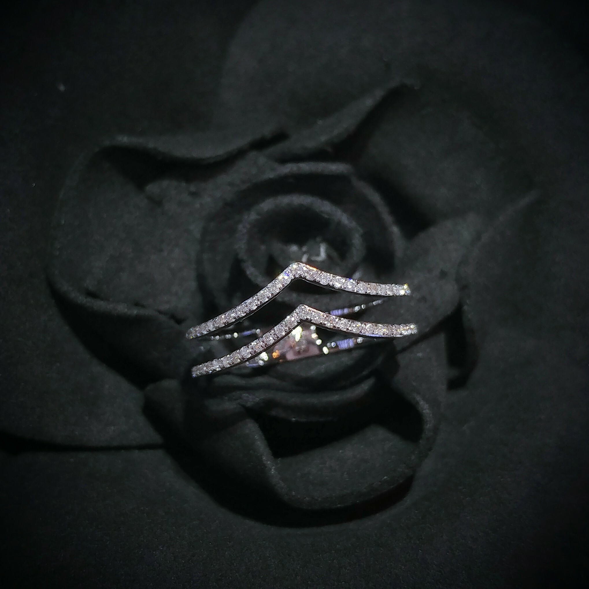 全新18K白金16份鑽石戒指