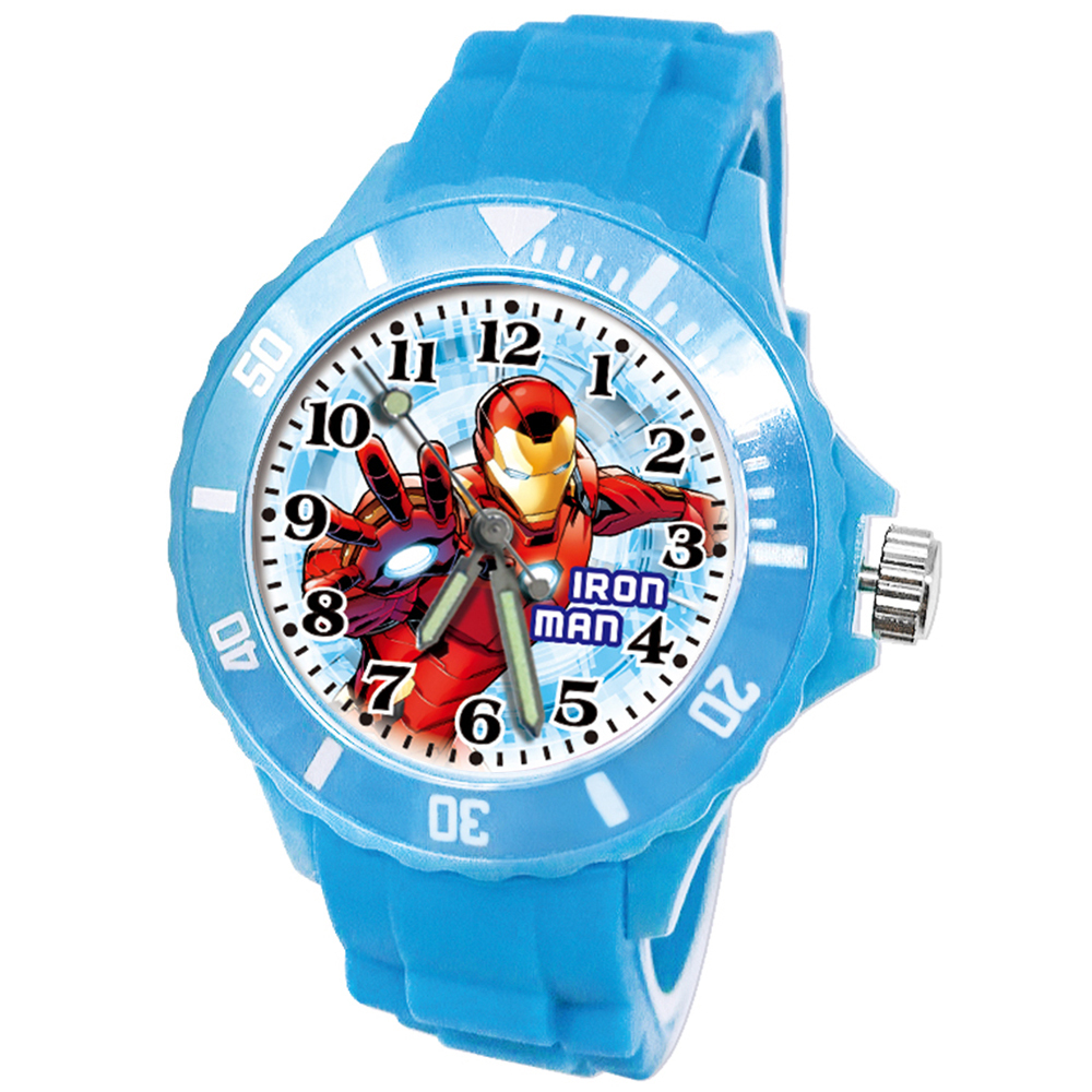 【漫威】鋼鐵人運動彩帶錶 (水藍色)