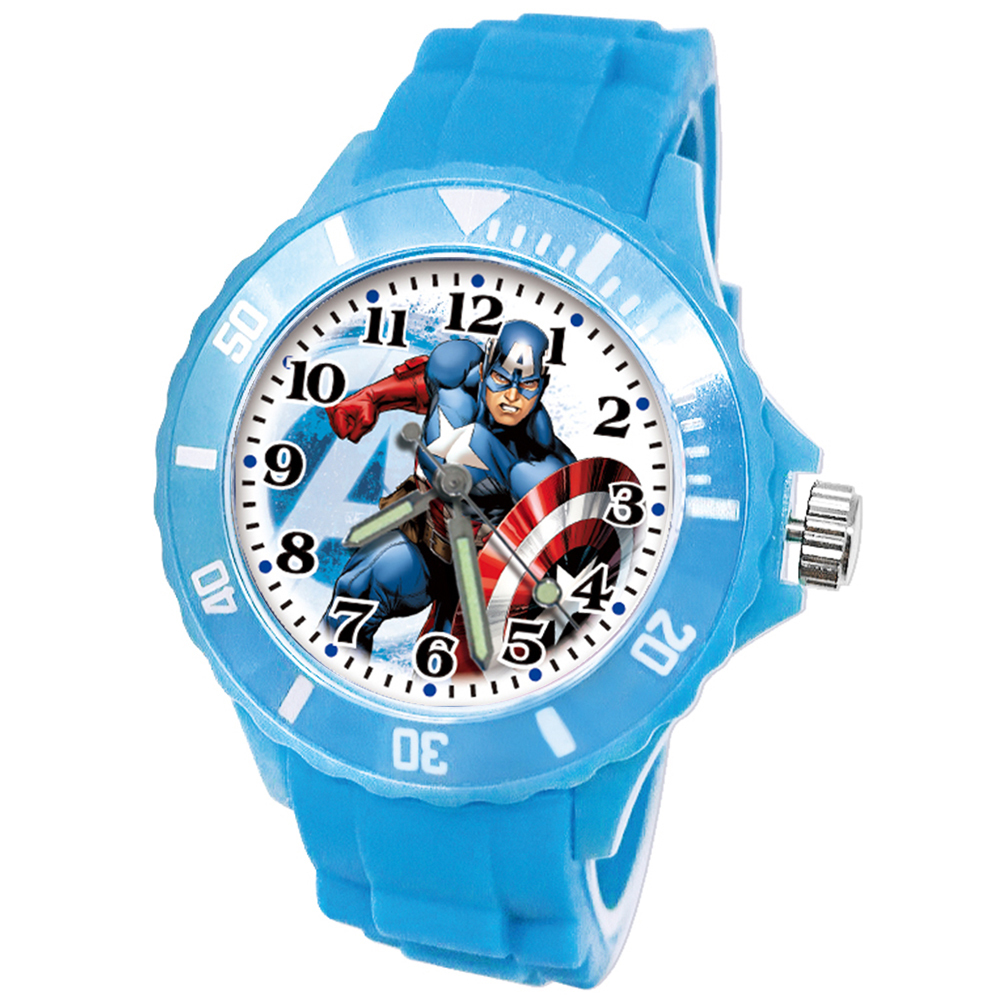 【漫威】美國隊長運動彩帶錶 (水藍色)