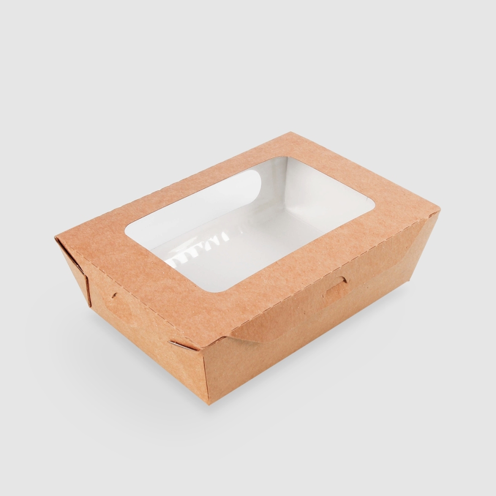 牛卡紙開窗沙拉盒 1470ml 3號