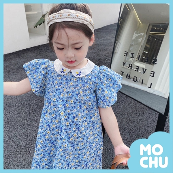 刺繡小花娃娃領連衣裙