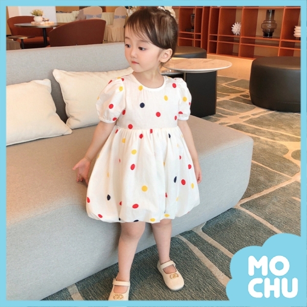 圓點綁帶花苞裙