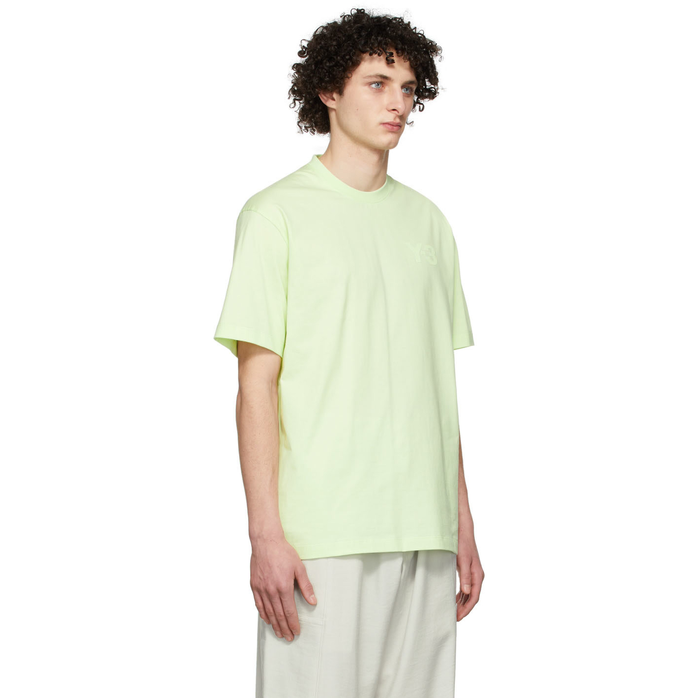 【 Y-3 M CL C SS TEE 胸前LOGO短TEE - 螢光黃 】