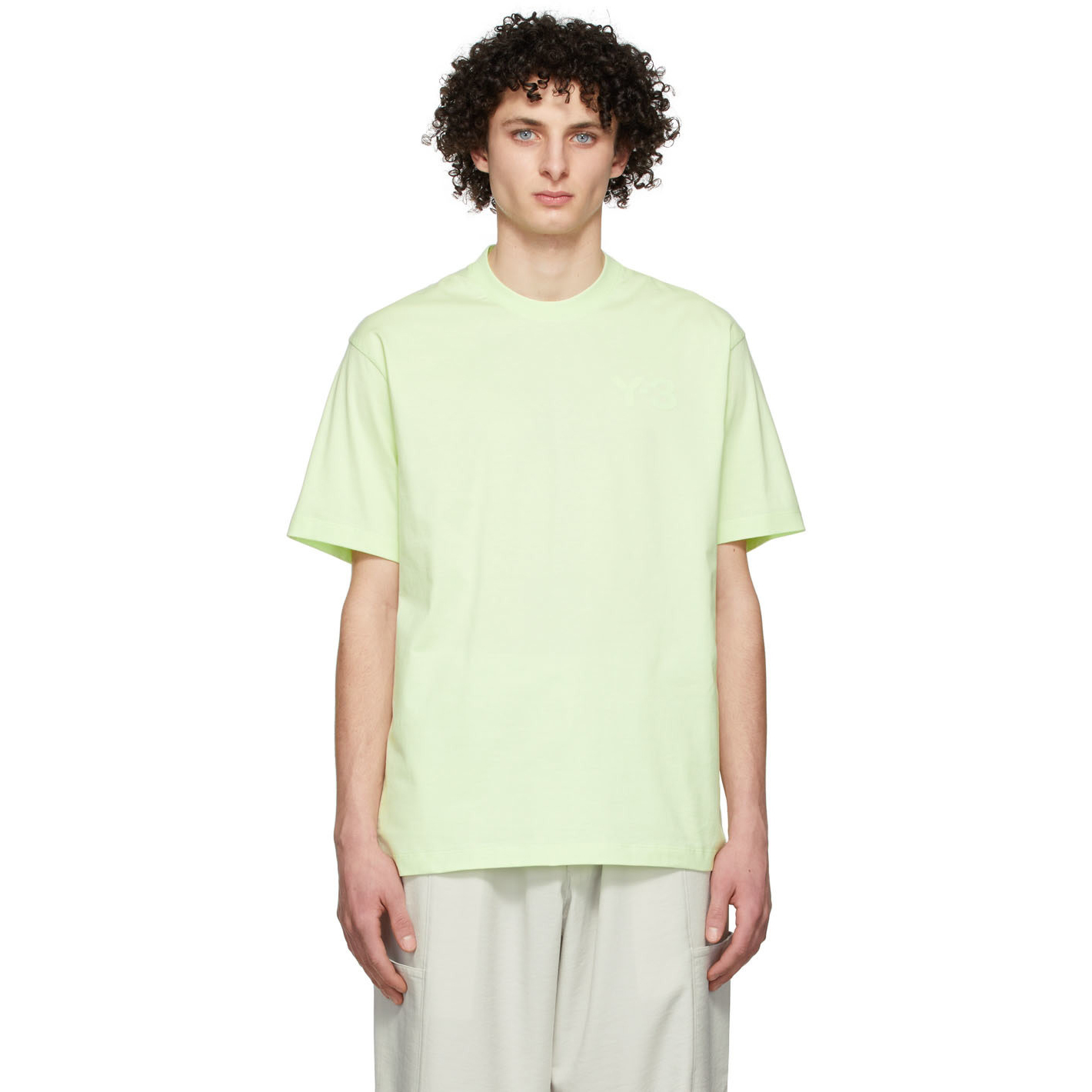 【 Y-3 M CL C SS TEE 胸前LOGO短TEE - 螢光黃 】