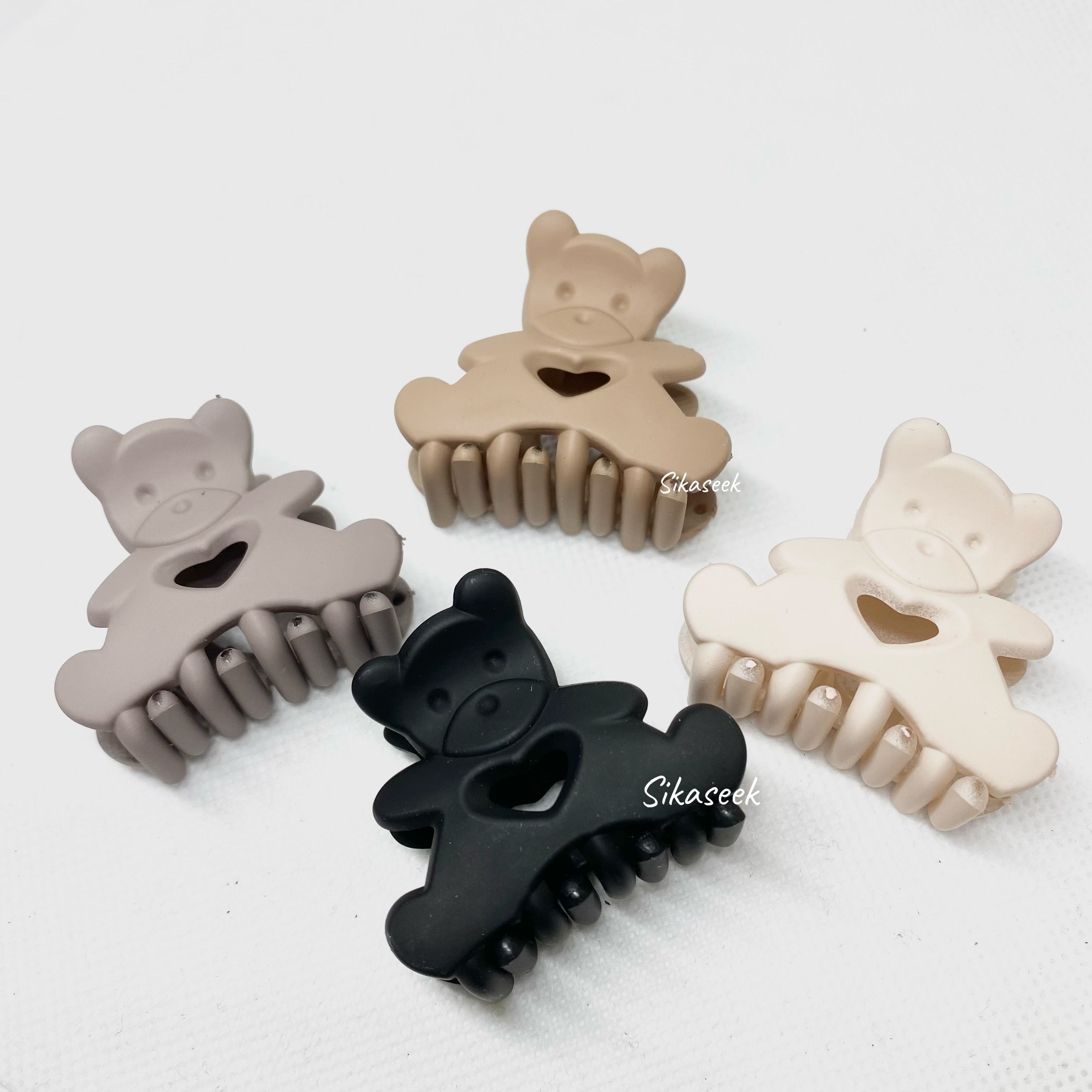 愛心立體熊髮抓