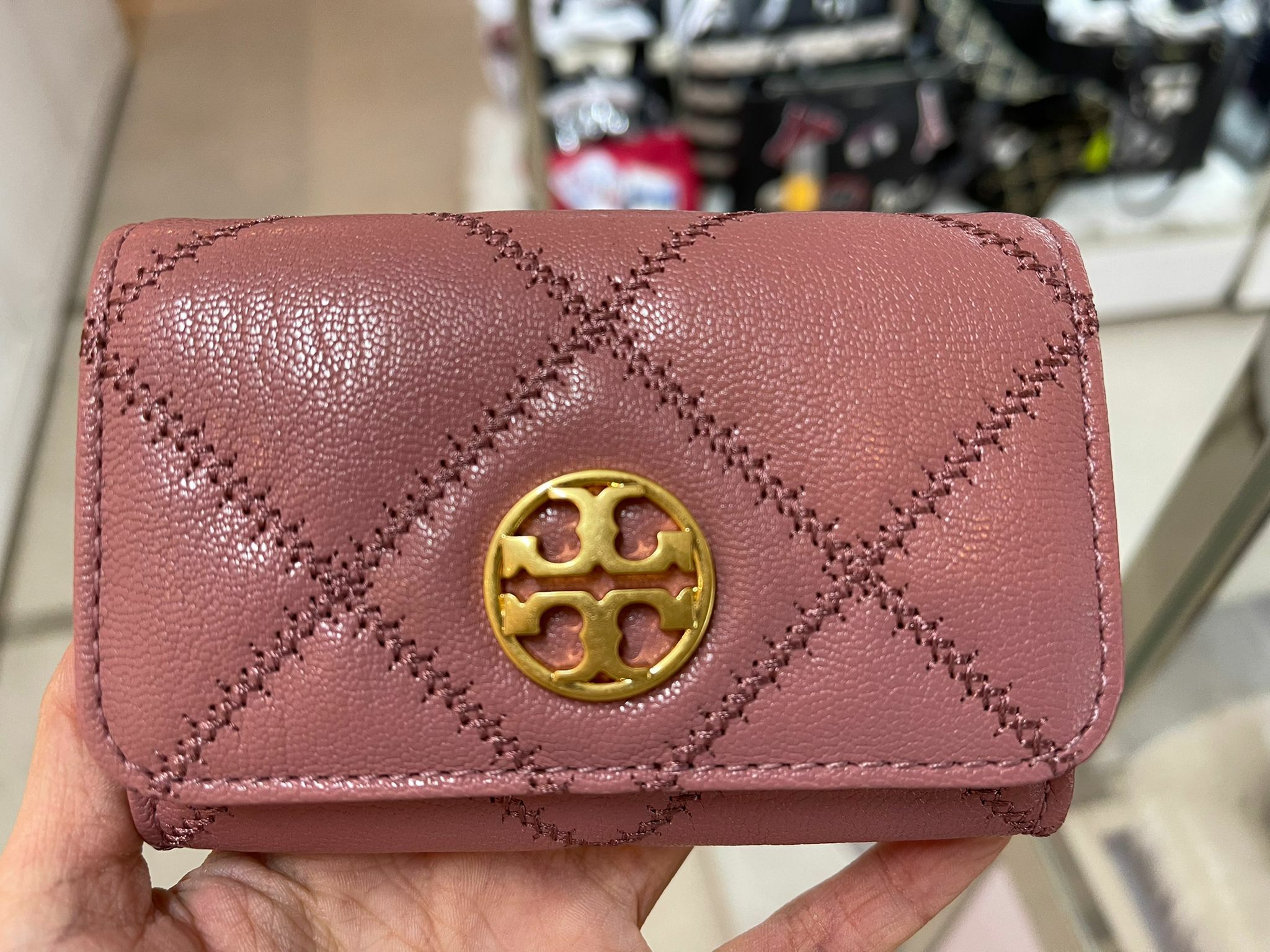 [S] TORY BURCH WILLA CARD CASE, PINK MAGNOLIA 651, 87866-651 (STB94)