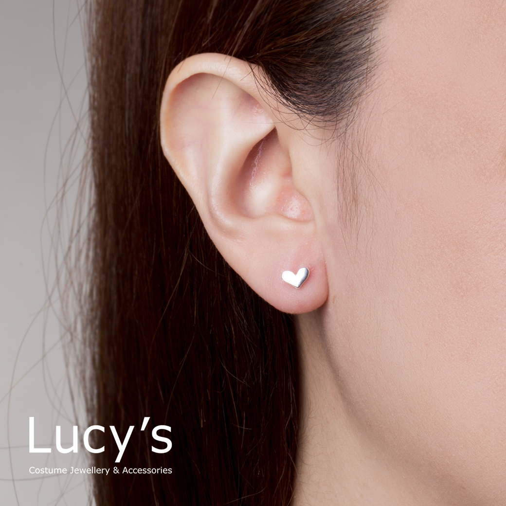 925純銀 小桃心 轉珠耳環 (97102)