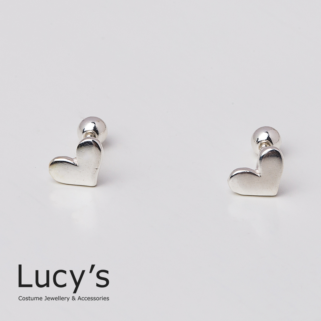 925純銀 小桃心 轉珠耳環 (97102)