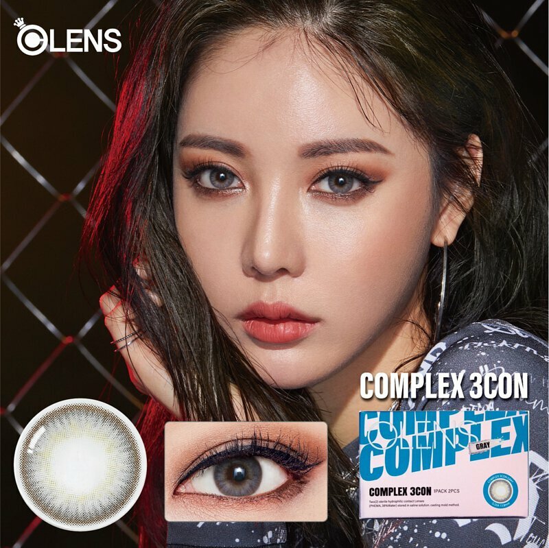 OLENS 1 Month COMPLEX 3CON Gray 月拋彩妝隱形眼鏡｜每盒2片
