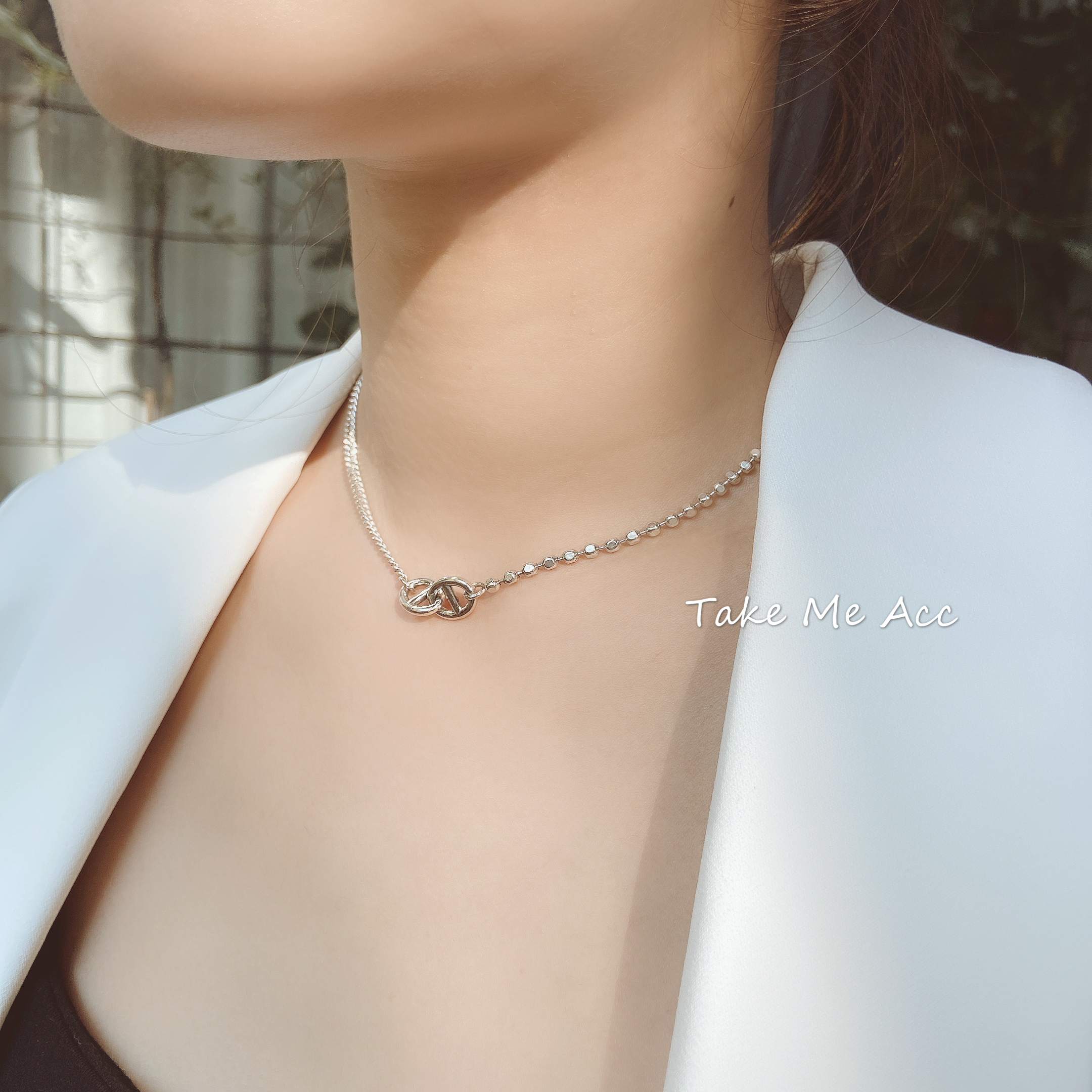 不對稱豬鼻子｜純銀項鍊