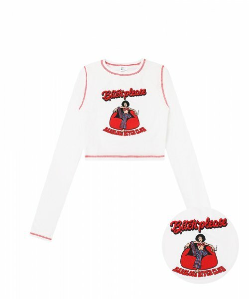 BADBLOOD BBC Girl Cropped 女 白 短版 長袖 w-tee22-017