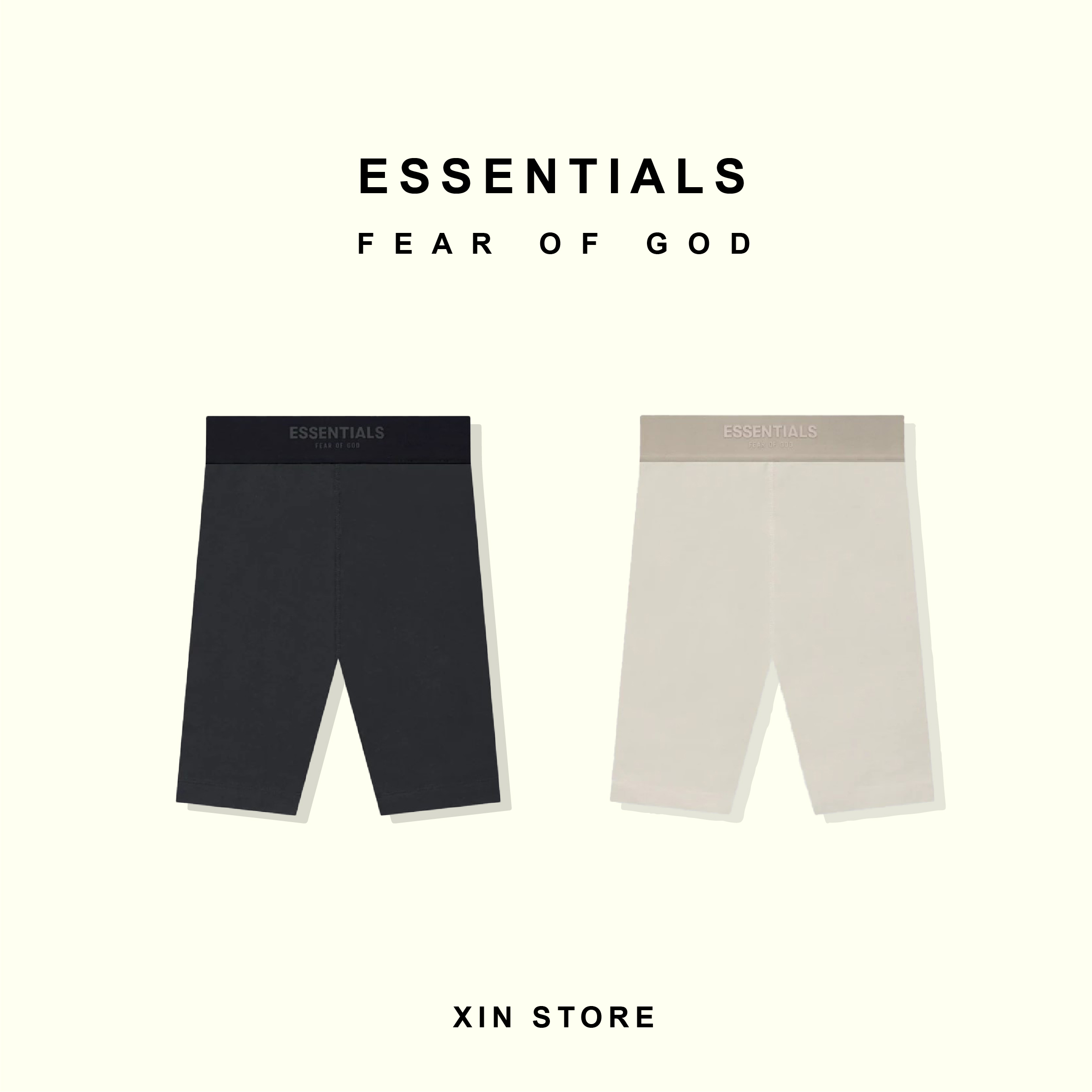 Essentials Fear Of God FOG Sport Short 單車褲棉質燕麥黑