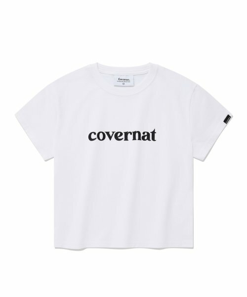 COVERNAT Crop Clip Logo T恤 短袖 白色 女