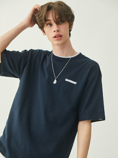 COVERNAT  泡泡Logo  T恤 短袖 海軍藍