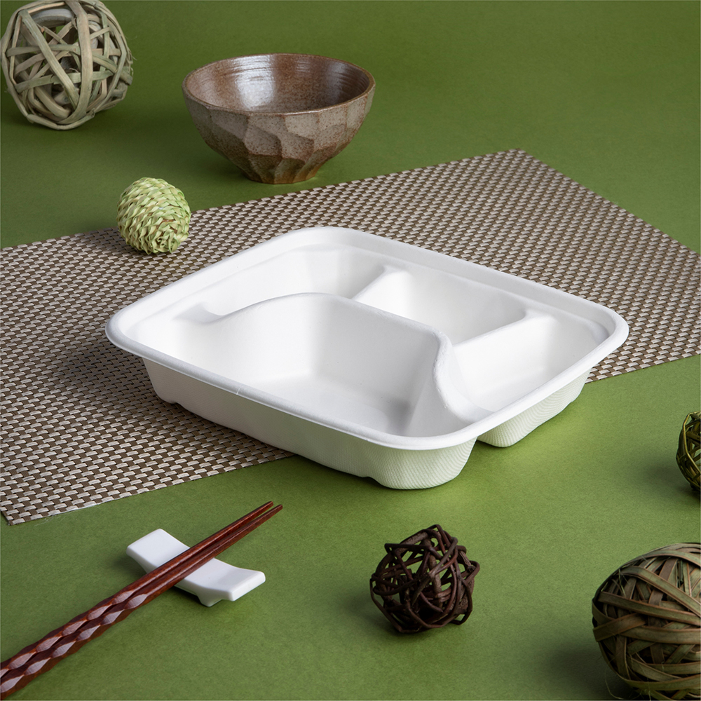 植纖餐盒-白色 四分格 750ml 37號