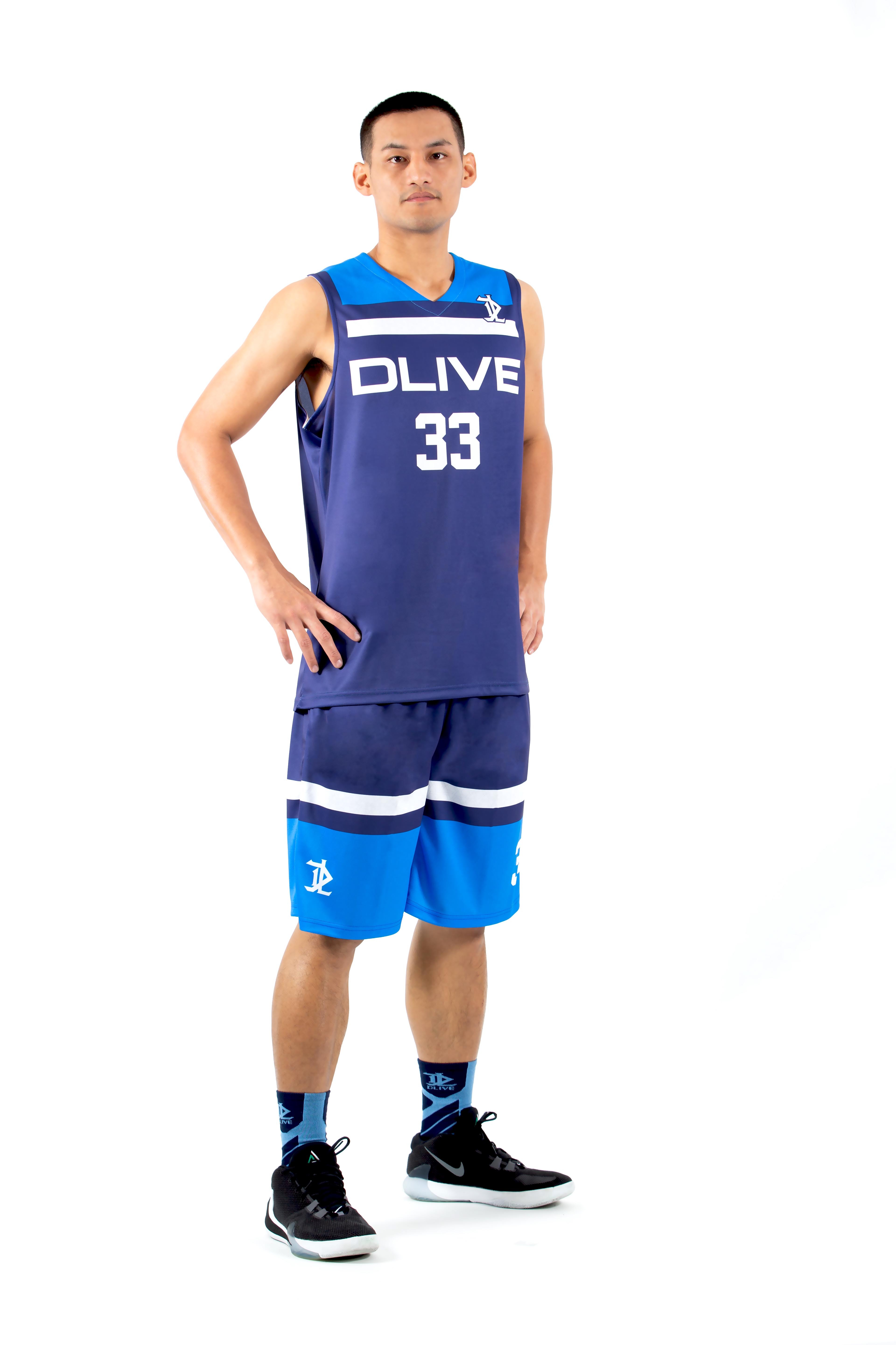 單面昇華V領籃球服 - 波賽頓