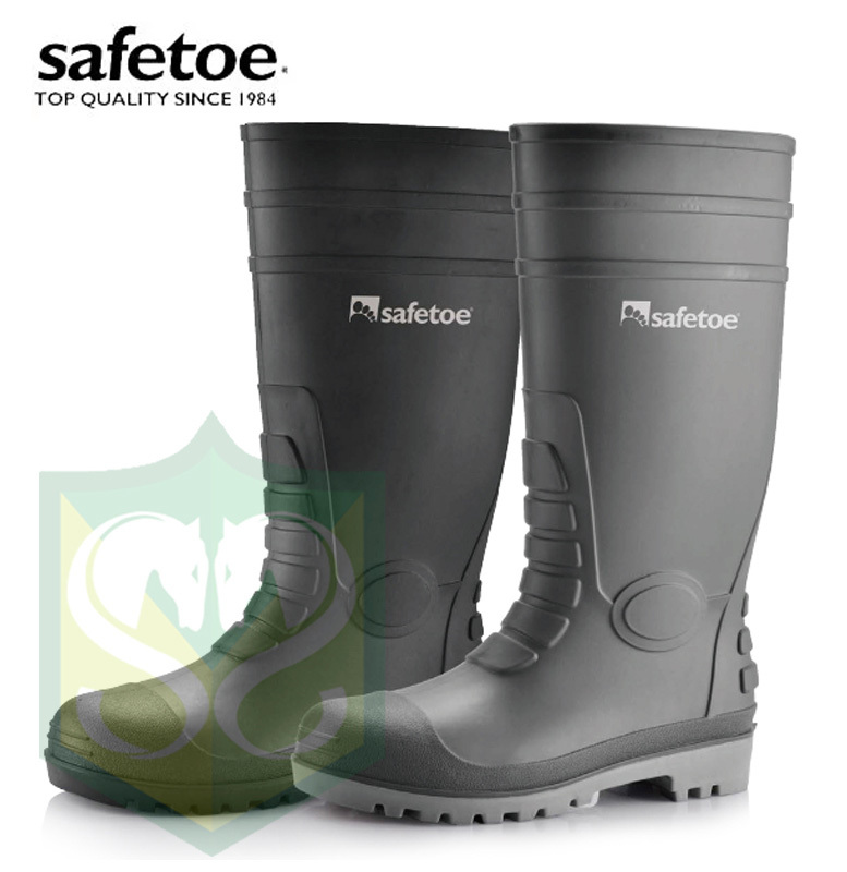 SAFETOE S5R W-6038 Waterproof Rubber Gum Boots (S5 SRC) (Black)