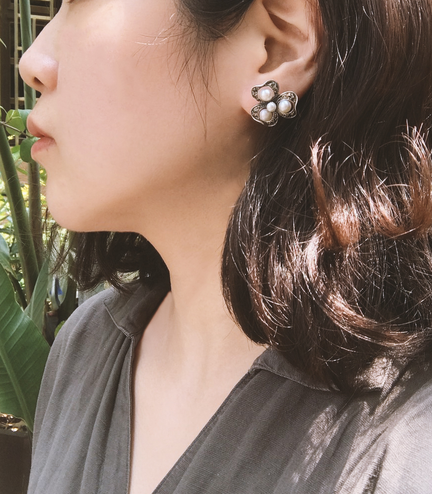 幸運草珍珠耳環