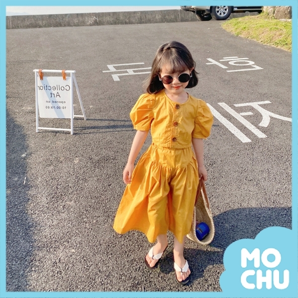 泡泡袖襯衫套裝(兩色)