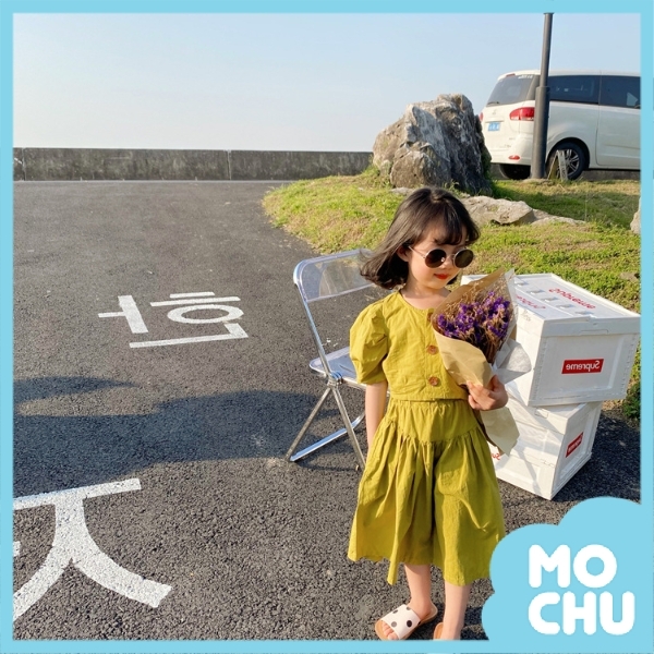 泡泡袖襯衫套裝(兩色)