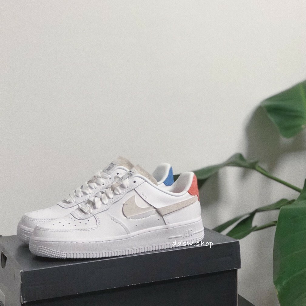 Nike Air Force 1鴛鴦 解構 斷勾 紅藍 898889-103