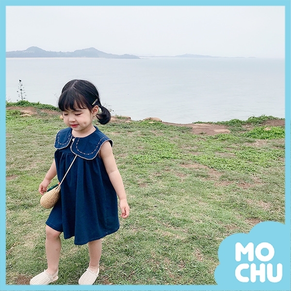 學院風大翻領連身裙(三色)