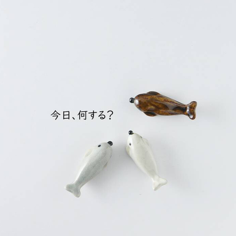 海豹筷子托 淡藍｜美濃燒