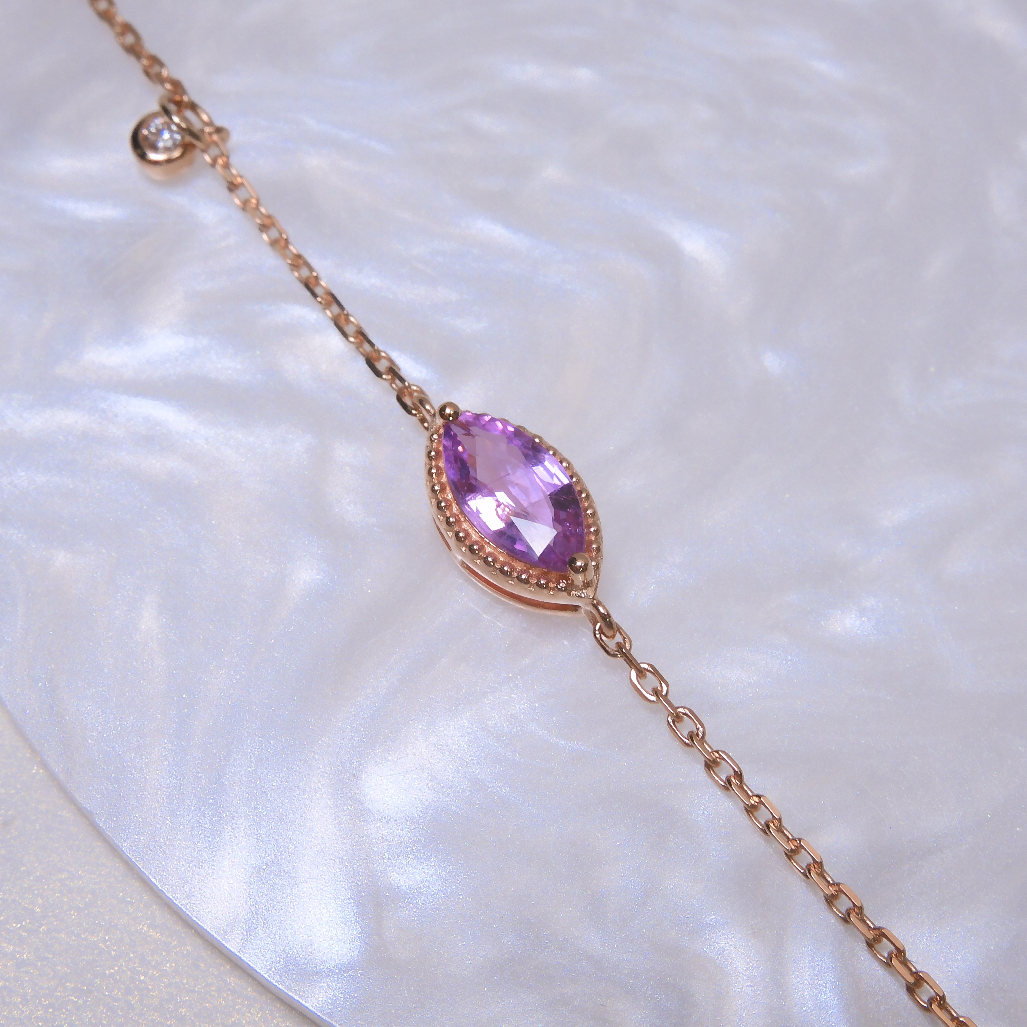 18K金 0.63ct 粉紅藍寶石手鏈