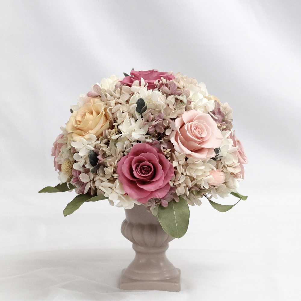 歐式畢德邁爾圓形桌花-古典的浪漫-喬遷送禮-永生花盆栽-大型