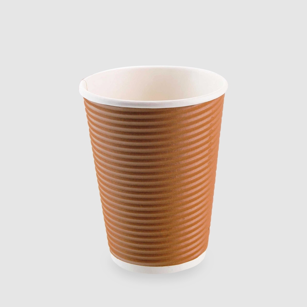 公版瓦楞橫紋杯 12oz 咖啡