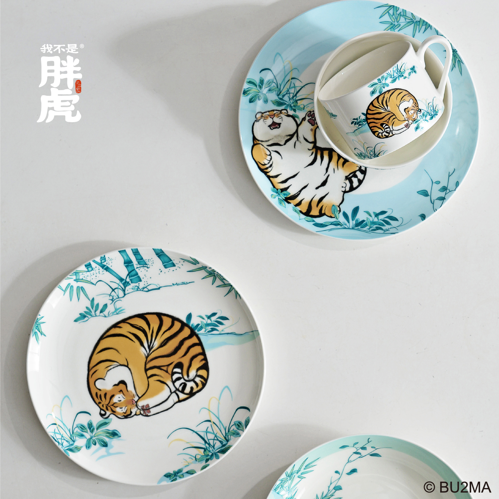 【斯可慕】我不是胖虎 聯名款陶瓷餐具組 | 唐苑嬉春圖系列