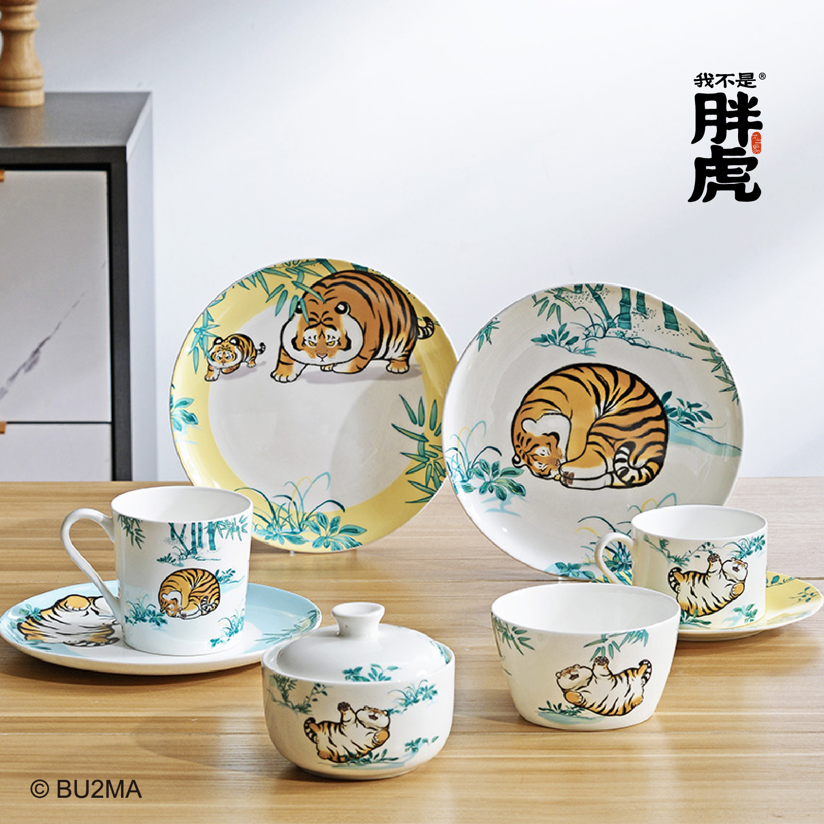 【斯可慕】我不是胖虎 聯名款陶瓷餐具組 | 唐苑嬉春圖系列