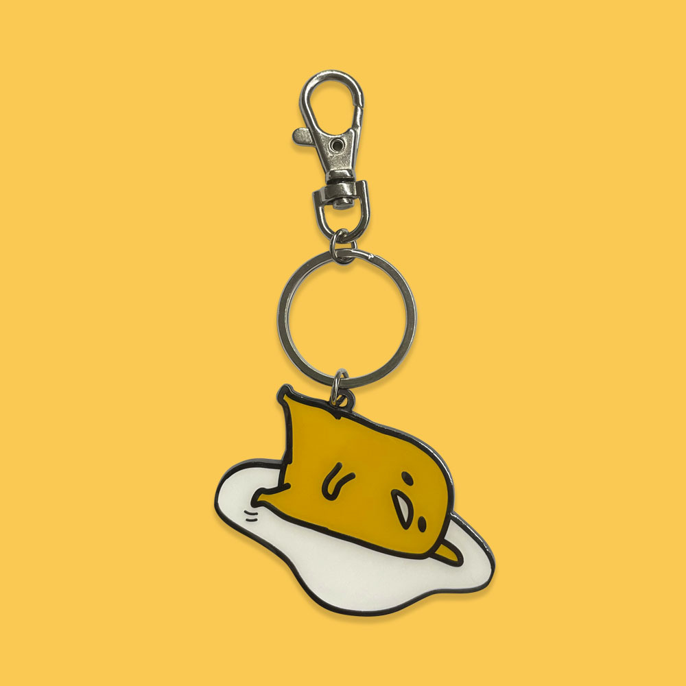 蛋黃哥-金屬鑰匙圈-趴姿款