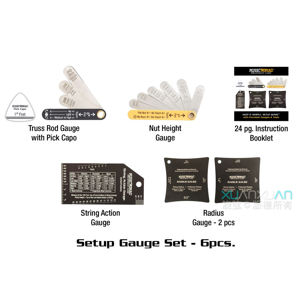 MusicNomad MusicNomad MN604 弦距寶盒 專業級吉他弦距測量工具6件組 第 5 張圖片｜三峽配件 / 週邊