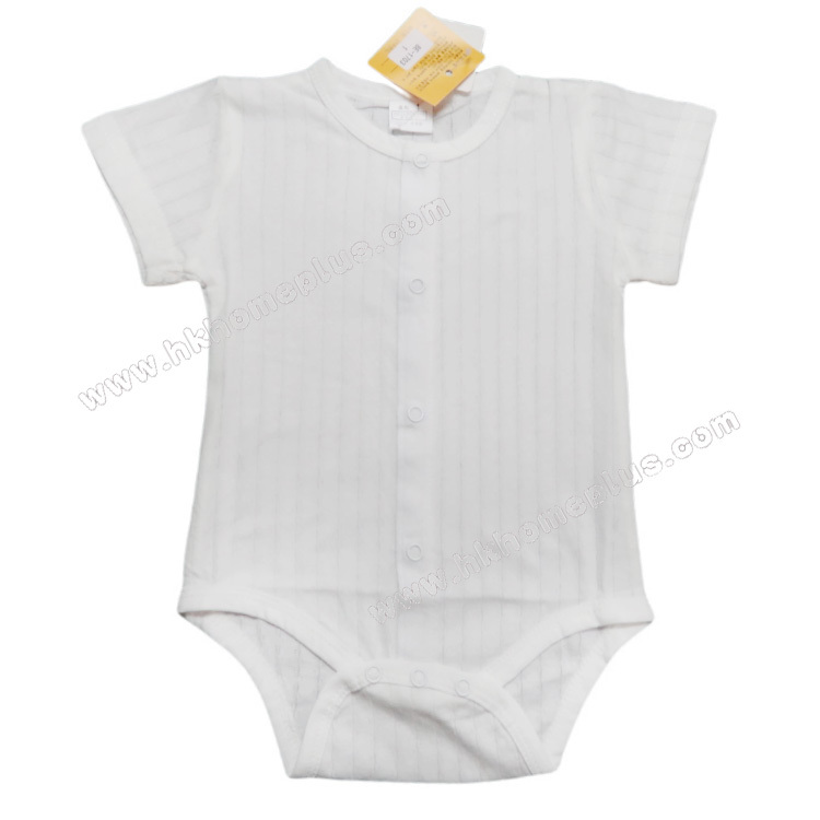 Koma Land: 嬰兒素色通花對胸短袖蛤衣 BE1703 (1-3碼)