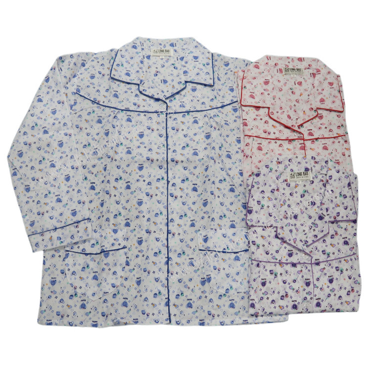 Long Bao: 女裝的確涼長袖長褲睡衣套裝 (M-XL碼)